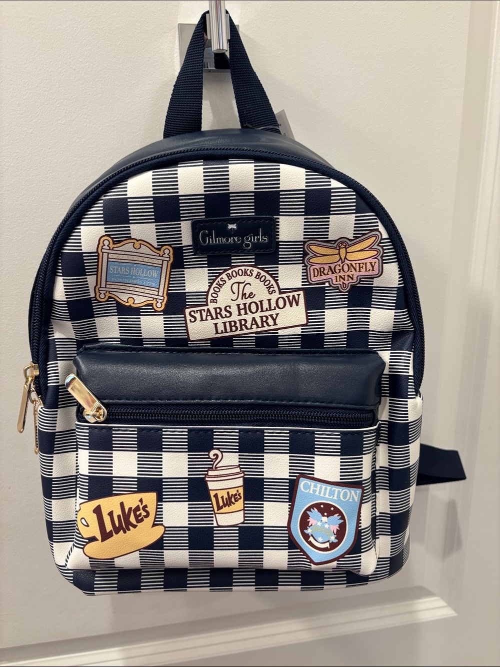NWT Bioworld Gilmore Girls Stars Hollow Library Checker Mini Backpack